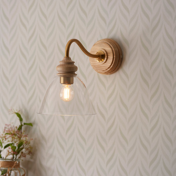 Endon Cotswold 1 Light Wall Light Aged Brass