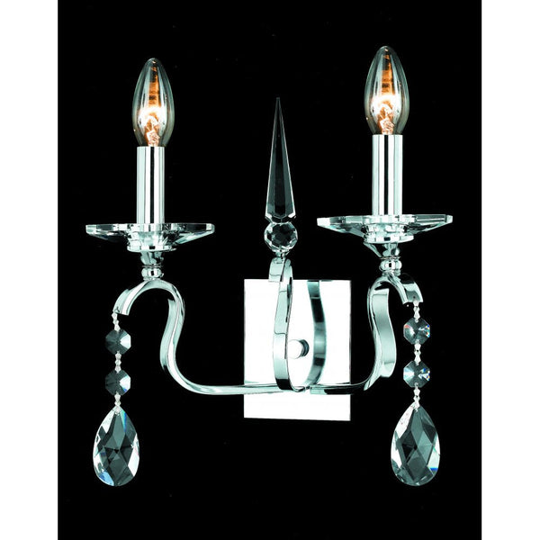 Impex Rhinestone 2 Light Wall Light in Chrome – A stylish and elegant wall light, perfect for modern and classic interiors. High-quality and durable design.