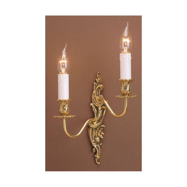 Impex Dauphine 2 Light Wall Light in Polished Brass – A stylish and elegant wall light, perfect for modern and classic interiors. High-quality and durable design.