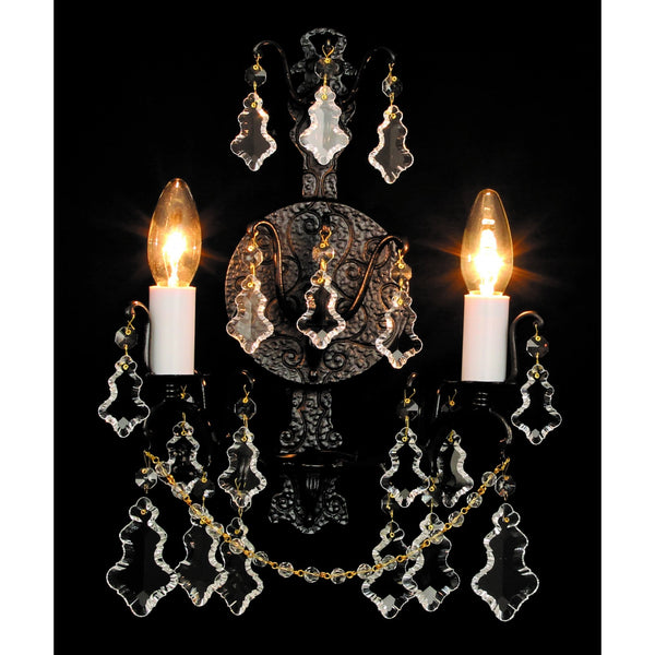 Impex Montmartre 2 Light Wall Light in Antique Bronze & Lead Crystal – A stylish and elegant wall light, perfect for modern and classic interiors. High-quality and durable design.