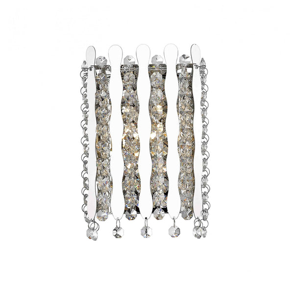 Impex Belize 1 Light Wall Light in Chrome & Crystal – A stylish and elegant wall light, perfect for modern and classic interiors. High-quality and durable design.