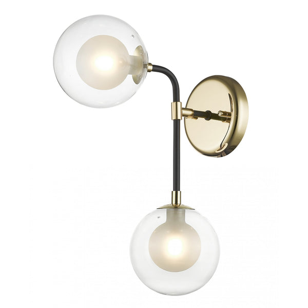 Impex Remy 2 Light Wall Light in Gold & Black – A stylish and elegant wall light, perfect for modern and classic interiors. High-quality and durable design.