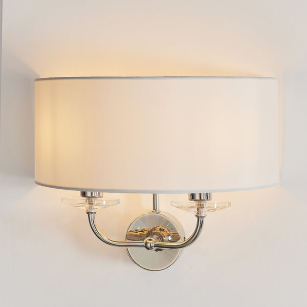 Endon Nixon 2 Light Wall Light Bright Nickel