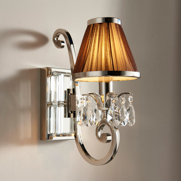 Interiors 1900 Oksana 1 Light Wall Light Chocolate Brown