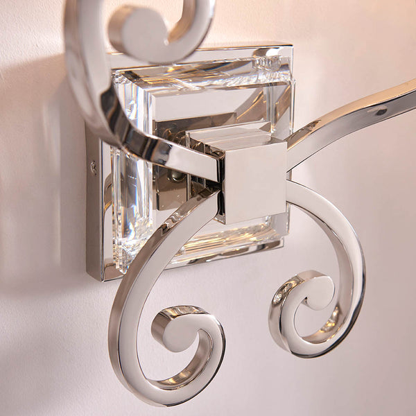 Interiors 1900 Oksana 2 Light Wall Light Polished Nickel