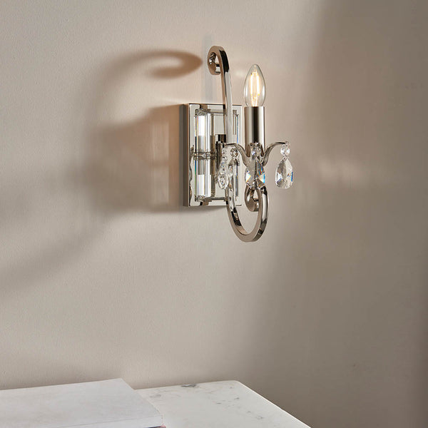 Interiors 1900 Oksana 1 Light Wall Light Polished Nickel