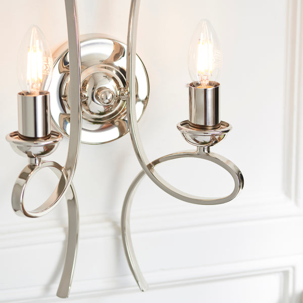 Interiors 1900 Penn 2 Light Wall Light Polished Nickel