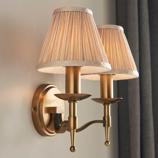 Interiors 1900 Stanford 2 Light Wall Light Antique Brass