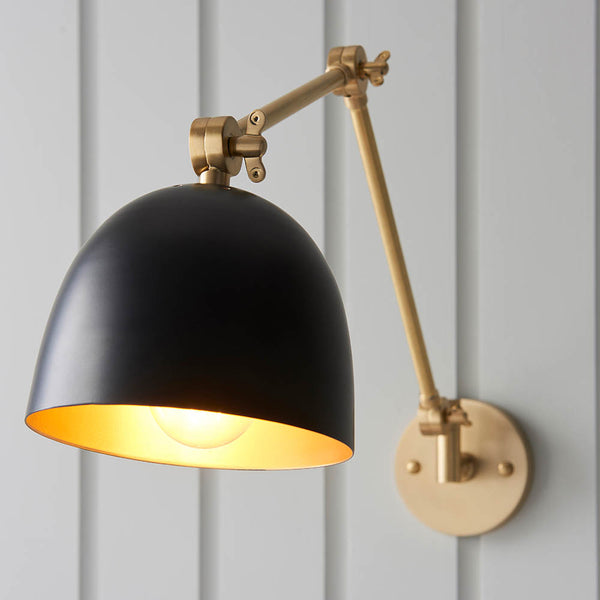Interiors 1900 Lehal Swing Arm Wall Light Antique Brass