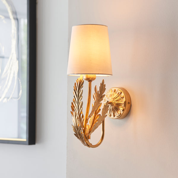 Endon Delphine 1 Light Wall Light Gold Leaf