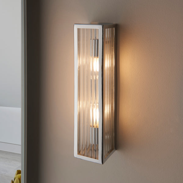 Interiors 1900 Newham 2 Light Bathroom Wall Light Chrome