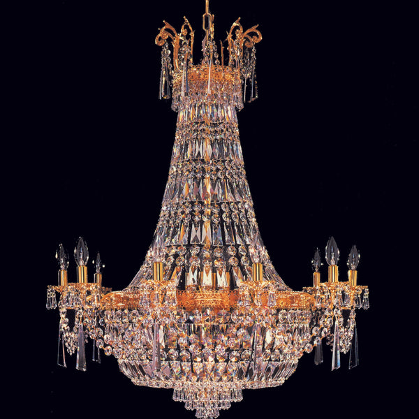 Impex Berlin ST00121/70/14/G Gold Plated Strass Crystal 14 Light Empire Chandelier