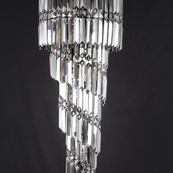 Impex CF112024-09-GM Toronto Chrome 9 Light Clear Crystal Gun Metal Spiral Chandelier