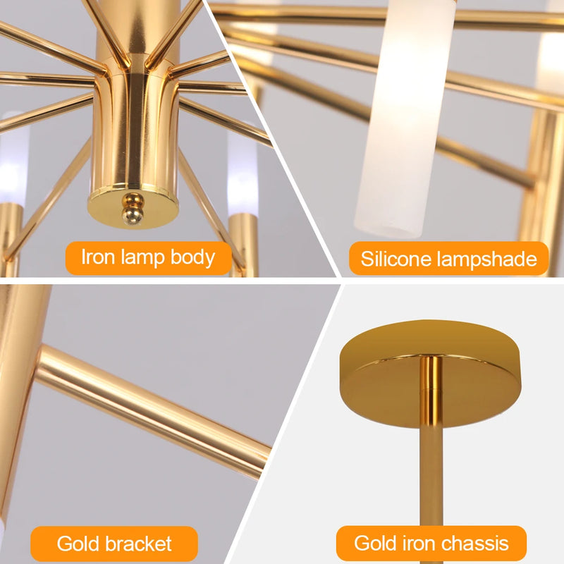 Lush Velmira 20 Light Multi Arm Pendant Light Gold
