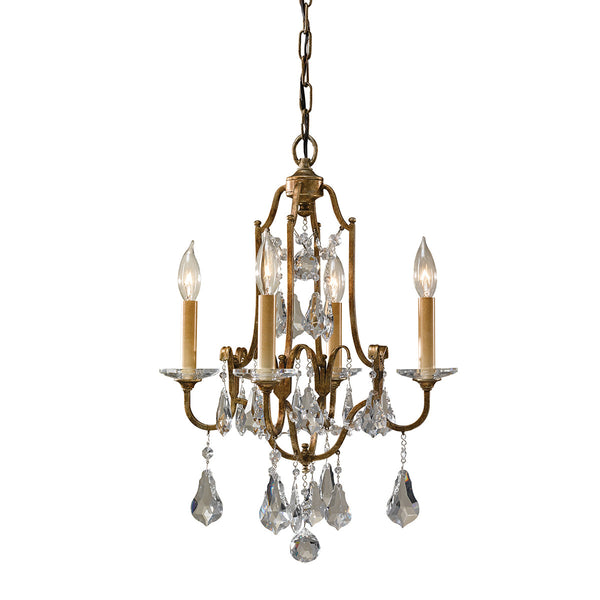 Elstead Valentina 4-Light Ceiling Light Oxidized Bronze – A sophisticated chandelier featuring a rich oxidized bronze finish, clear polished glass crystals, and crystal bobeches. Height-adjustable and duo mount compatible, this versatile ceiling light can be installed as a pendant or semi-flush, making it perfect for bedrooms, dining areas, and stylish interiors with a classic, radiant glow.