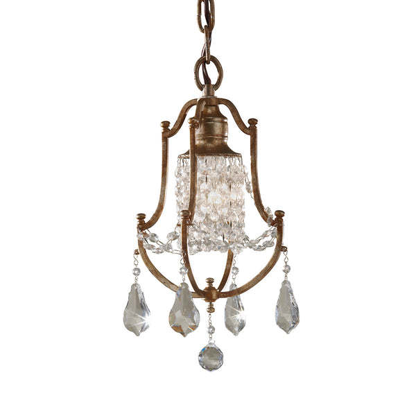 Elstead Valentina 1-Light Ceiling Light Oxidized Bronze – A compact yet sophisticated ceiling fixture featuring a rich oxidized bronze finish, clear polished glass crystals, and a versatile duo mount design. Height-adjustable and dimmable, this elegant light is perfect for hallways, small dining areas, and stylish interiors, adding a classic, radiant glow.