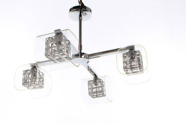 Impex Avignon 4-Light Multi-Arm Pendant Light in Chrome features a sleek metal frame, modern polished finish, and four G9 lights, offering contemporary style and bright illumination for stylish interiors.