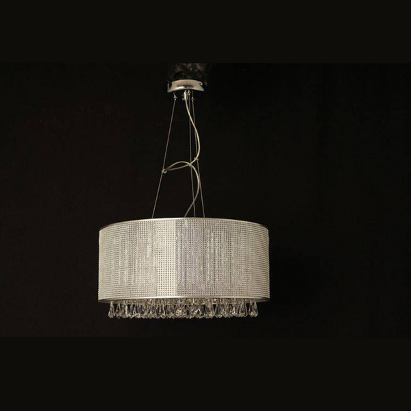 Impex Tilly 6-Light Rectangular Pendant Light in Chrome features a sleek metal frame, adjustable height, and bright illumination, making it a sophisticated choice for modern dining rooms and living spaces.