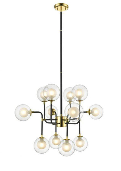 Impex Remy 12-Light Multi Arm Pendant Light in Gold and Matt Black features a bold yet refined design, with luxurious contrasting finishes, adjustable height, and a striking twelve-light layout for grand interiors.