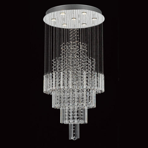 Impex CF110281-07-CH Barcelona Contemporary Chrome 7 Light Crystal Chandelier