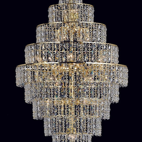 Impex CF03220-24-G New York Large 24 Light Crystal Cascade Chandelier Gold