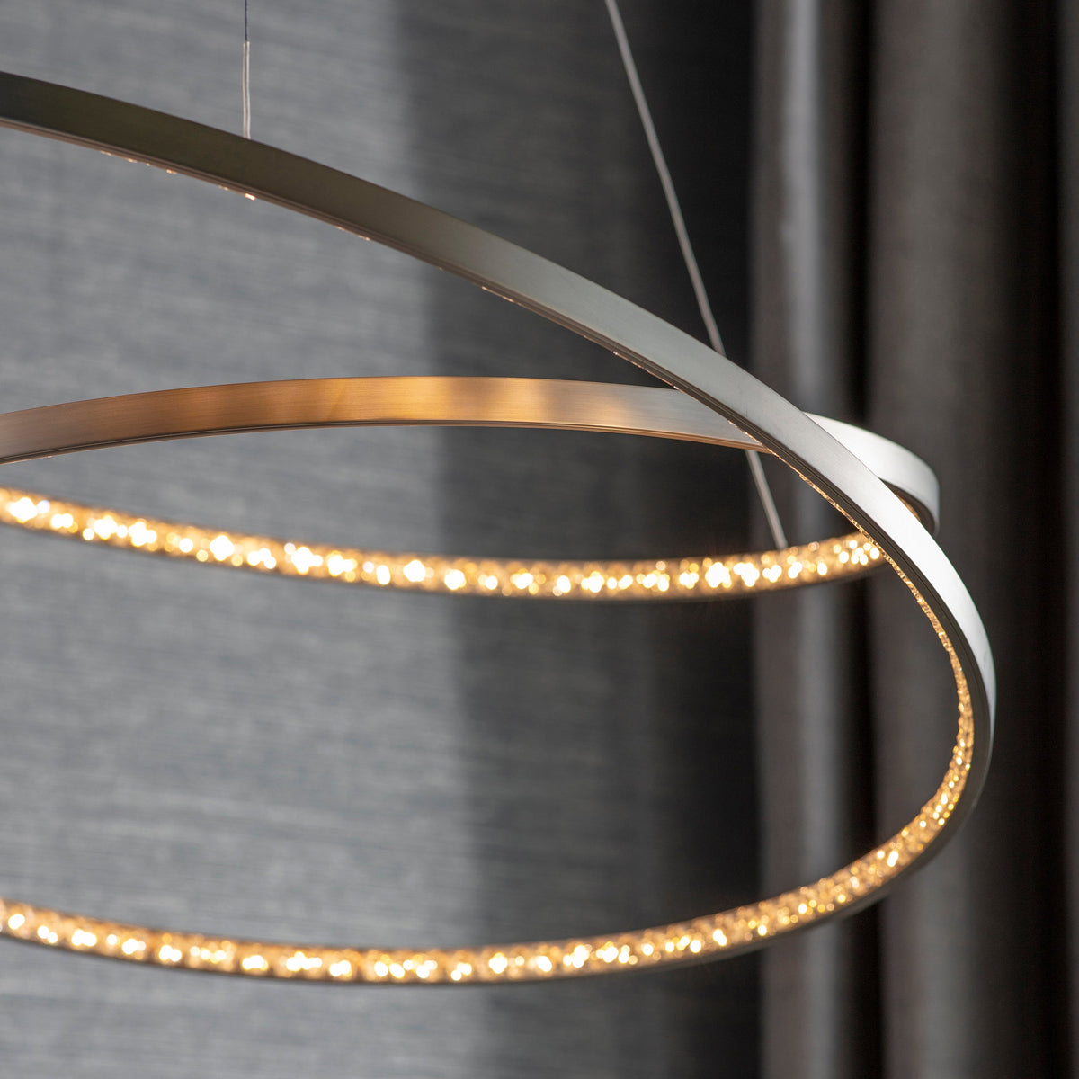 Multi Hoop Led pendant ceiling lights manufactured by Endon Lighting, Impex Lighting, Interiors 1900, Elstaed Lighting at Lush Chandeliers 