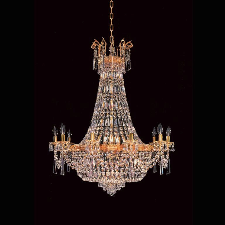 Impex Berlin Gold Plated Strass Crystal 14 Light Empire Chandelier
