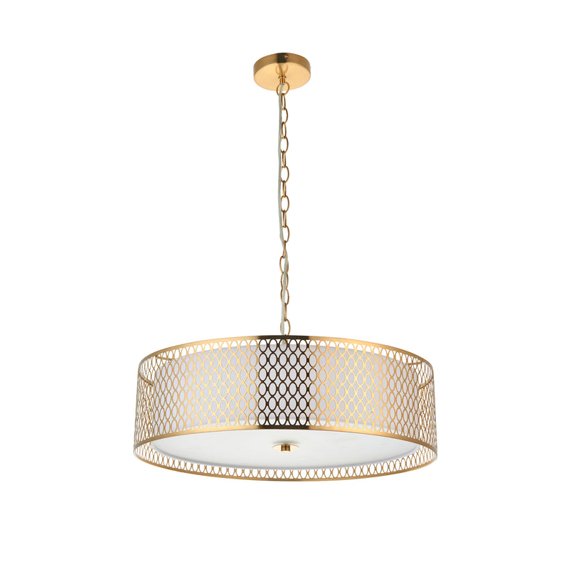 Close-up of the Cordero 3 Light Pendant ceiling plate and fittings