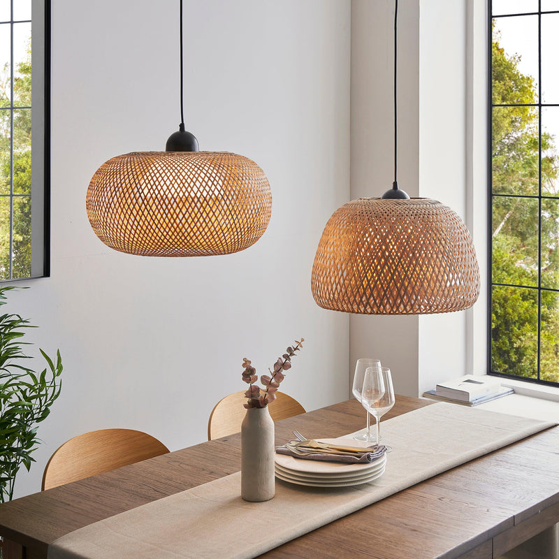 Bali Natural Bamboo Ceiling Pendant Light-Ceiling Pendant Lights-Endon Lighting living room close up Tiffany Lighting Direct