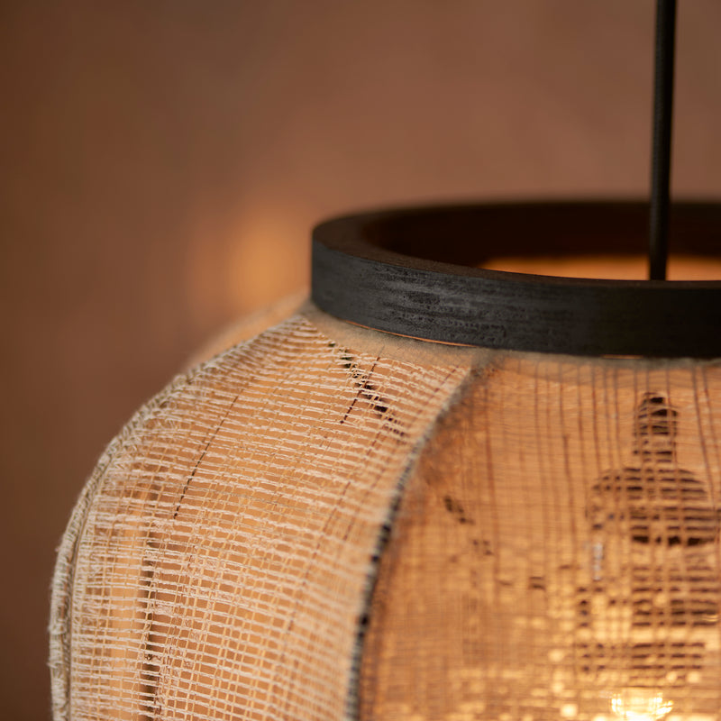 Zaire Medium Pendant detail showing the metalwork and fittings