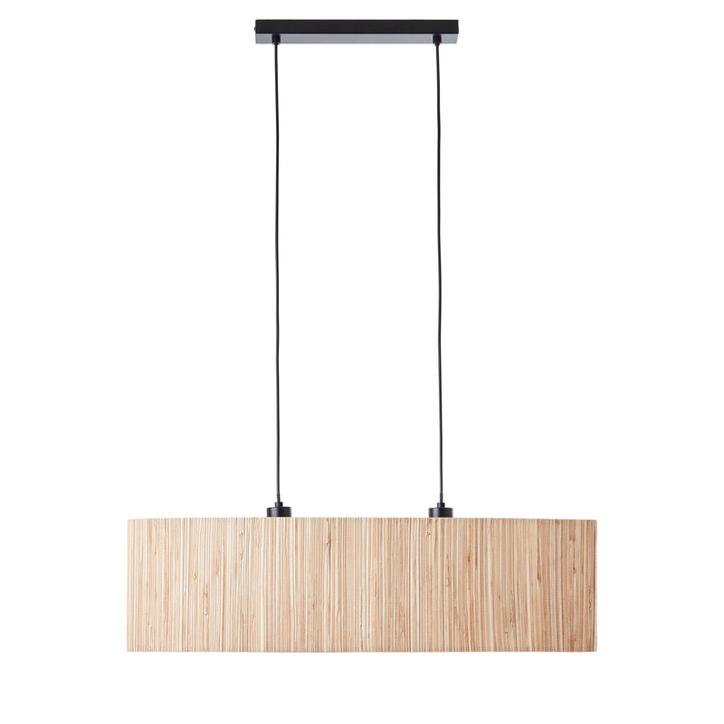 Longshore 2 Light Linear Pendant – alternative view in natural seagrass and matt black