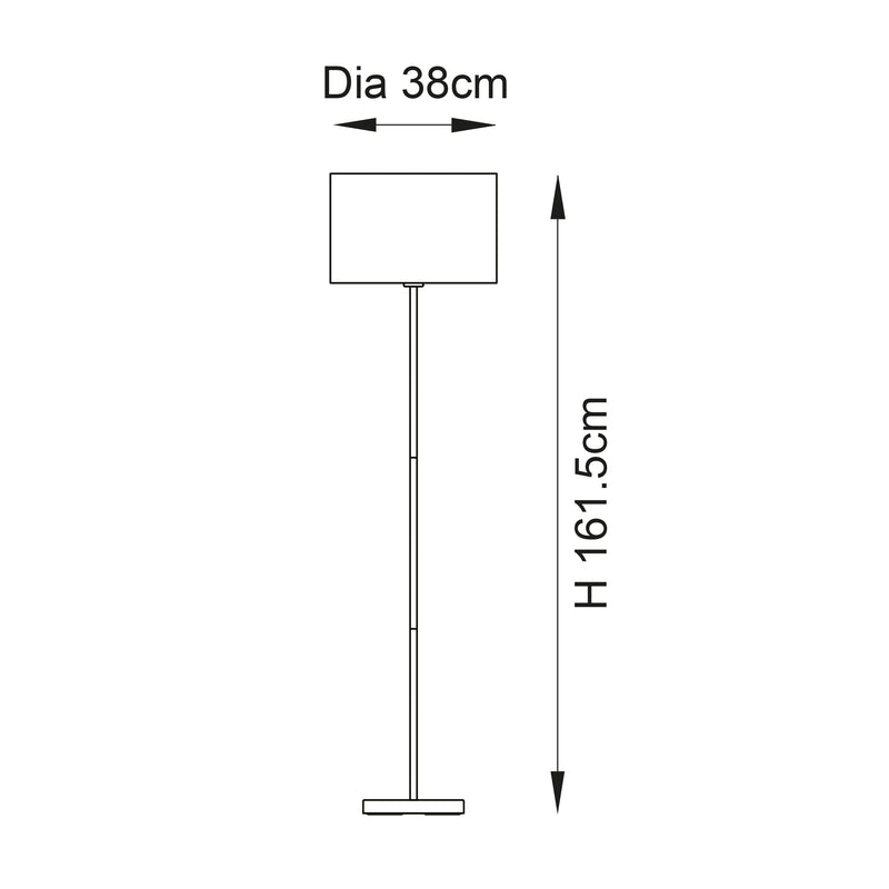 Longshore Floor Lamp dimension drawing showing height and width