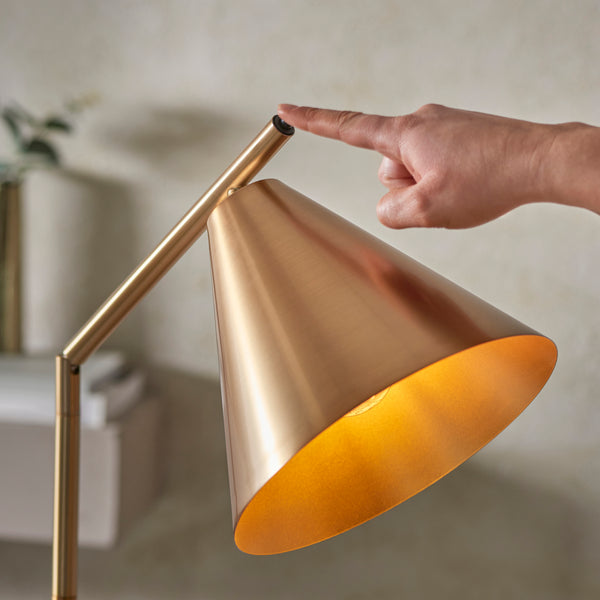 Close-up of the Cape Task Floor Lamp shade and finish