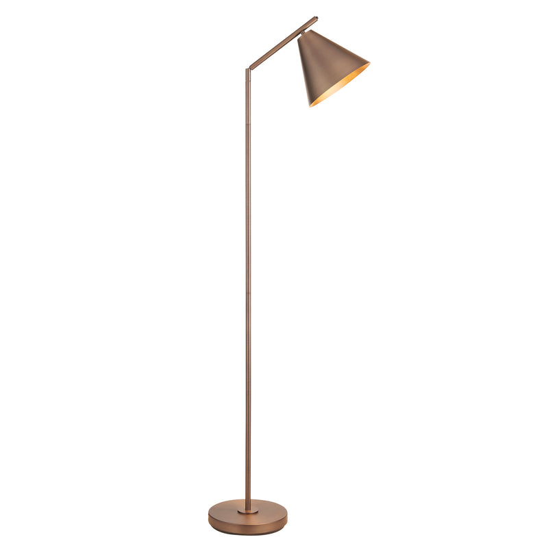 Endon Cape Task Floor Lamp in brushed antique bronze on a white background
