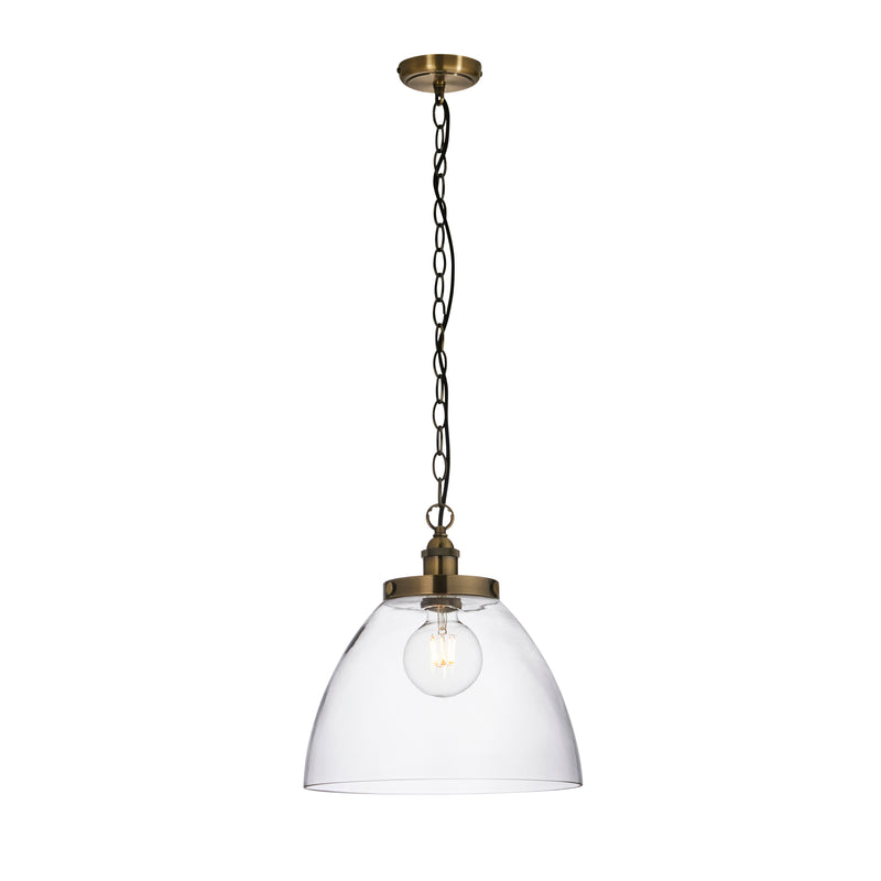 Hansen Grand Pendant detail showing the clear glass and fittings