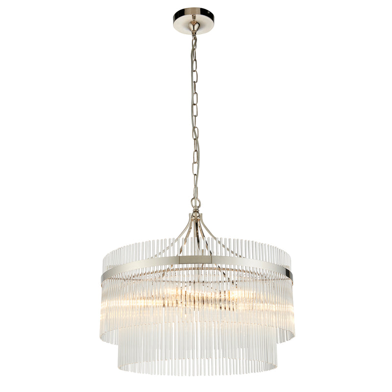 Close-up of the Marietta 5 Light Chandelier ceiling plate and fittings