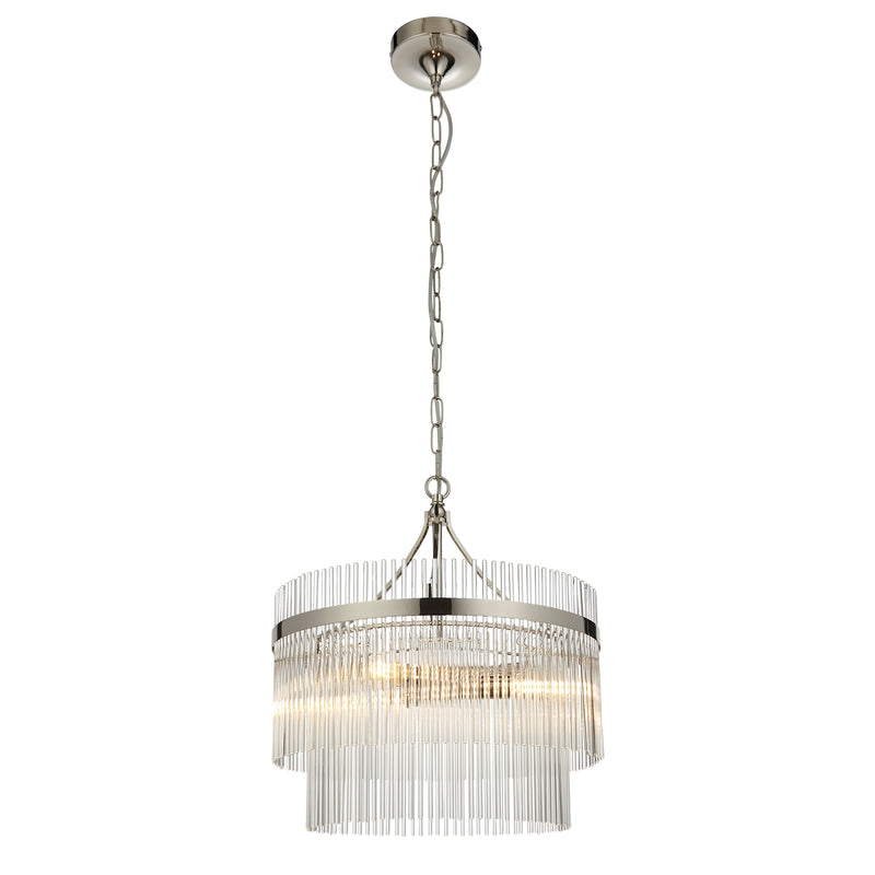 Close-up of the Marietta 3 Light Chandelier ceiling plate and fittings