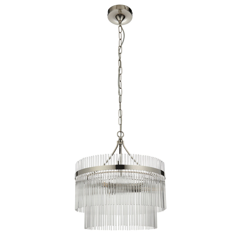 Marietta 3 Light Chandelier – alternative view in bright nickel
