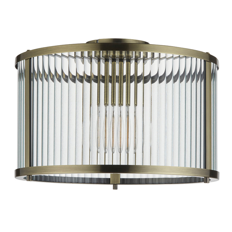 Close-up of the Ridgeton Flush Ceiling Light ceiling plate and fittings