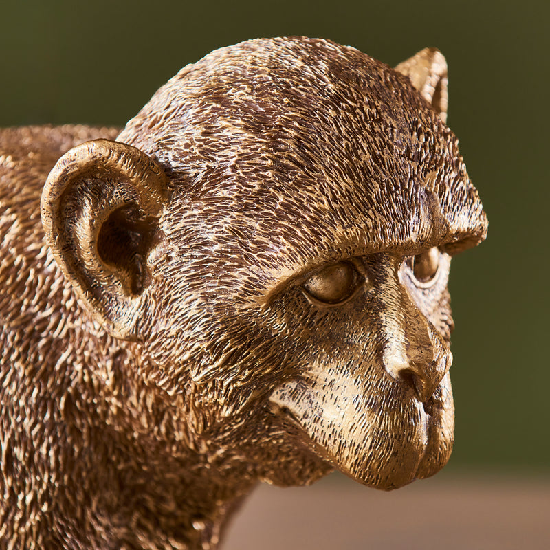 Close-up of the Capuchin Monkey Table Lamp shade and finish