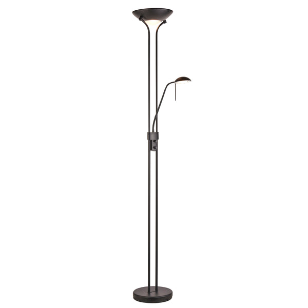 Endon Rome Mother and Child Floor Lamp in matt black on a white background