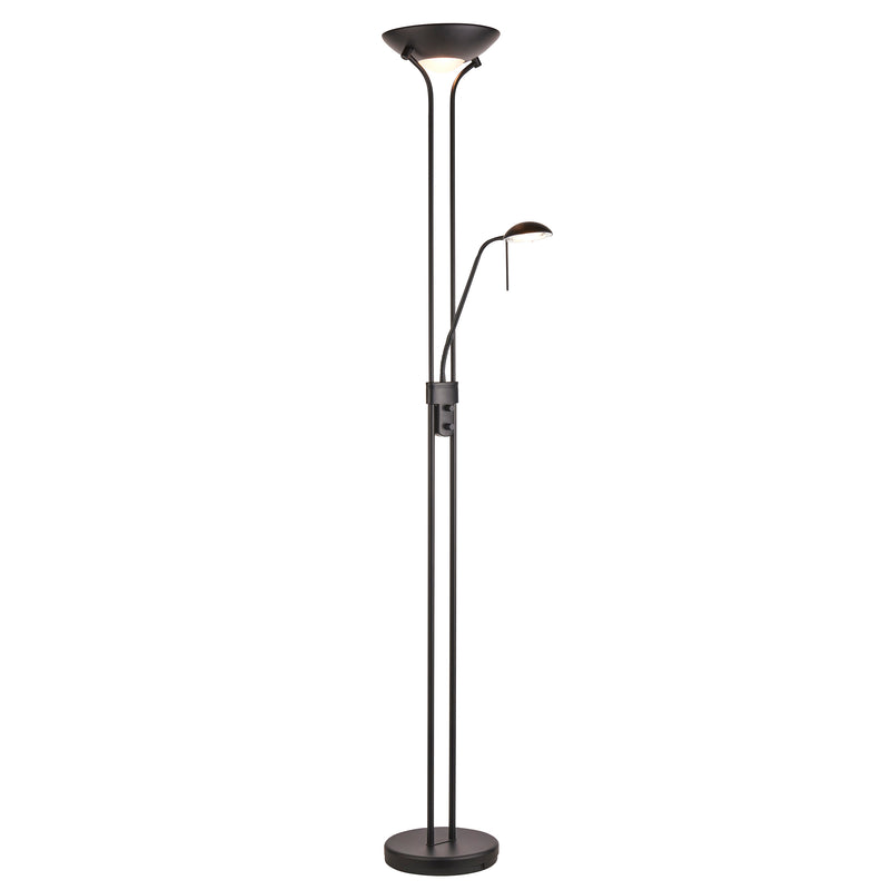 Endon Rome Mother and Child Floor Lamp in matt black on a white background