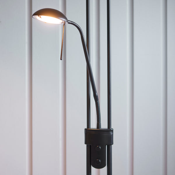 Rome Mother and Child Floor Lamp lit up in a living room setting