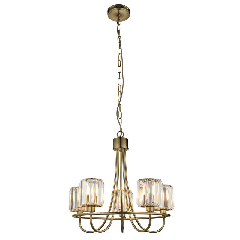 Berenice 5 Light Chandelier – alternative view in antique brass