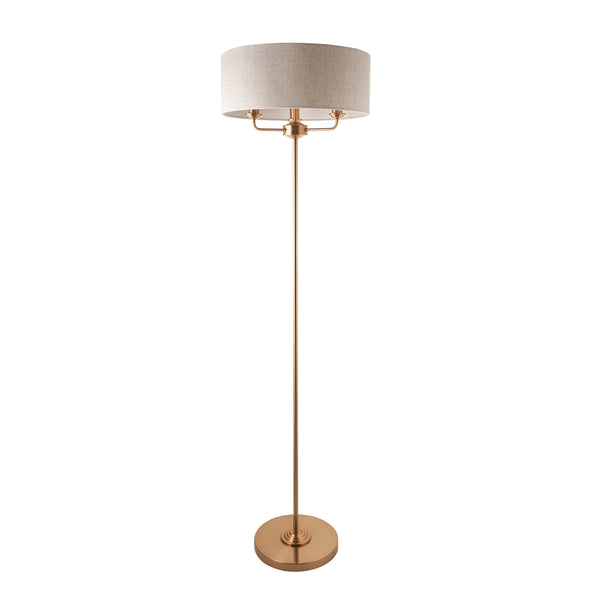Close-up of the Highclere 3 Light Floor Lamp shade and finish