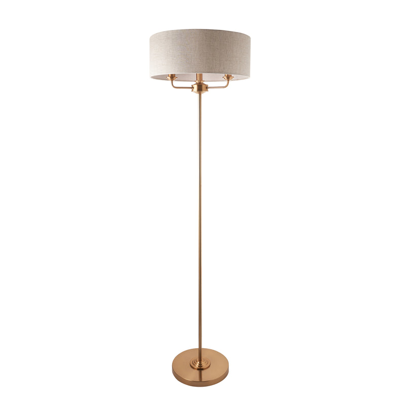 Close-up of the Highclere 3 Light Floor Lamp shade and finish