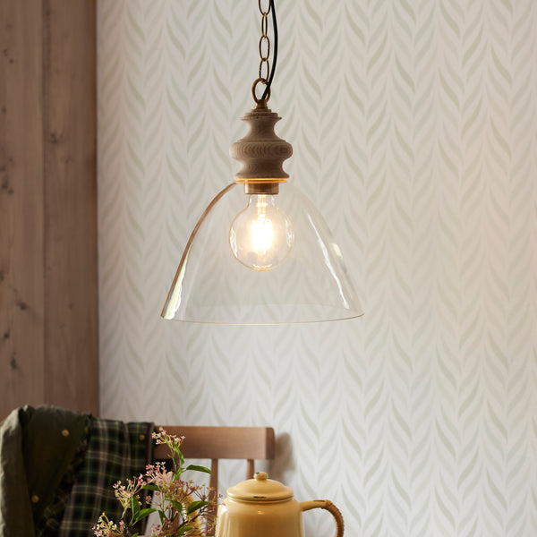 Cotswold Pendant in natural ash shown in a room setting
