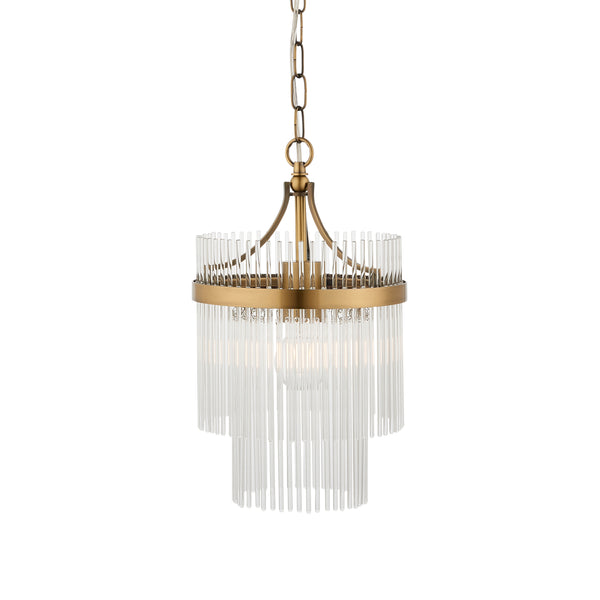 Endon Marietta Pendant in antique brass with clear glass