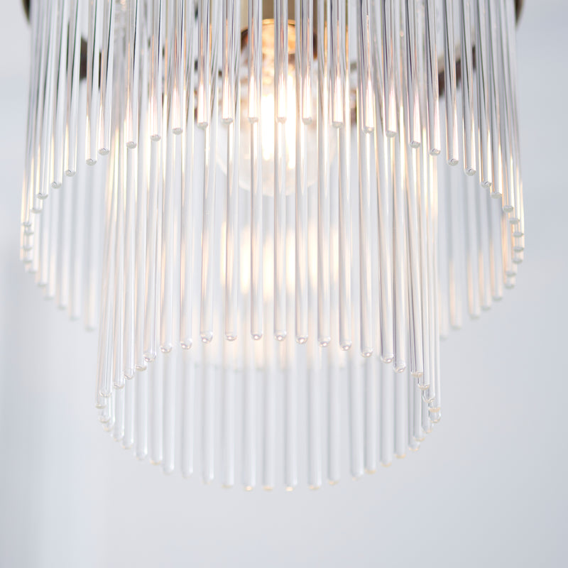 Marietta Pendant detail showing the clear glass and fittings