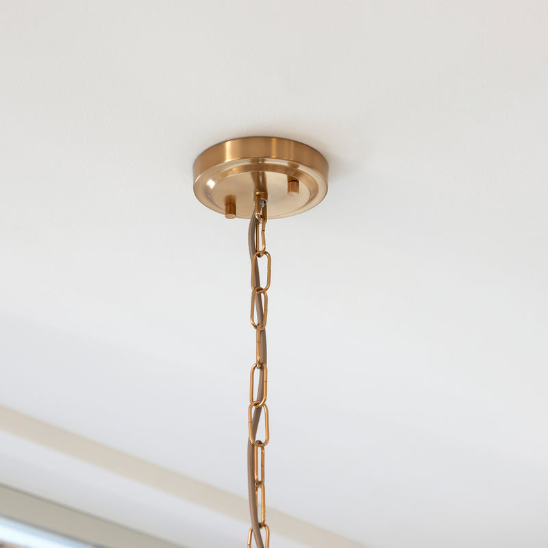 Harlow Pendant detail showing the clear glass and fittings